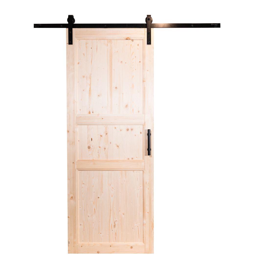 PORTA IN LEGNO DI ABETE GREZZO SCORREVOLE ESTERNO MURO - 210 x 70 - REVERSIBILE