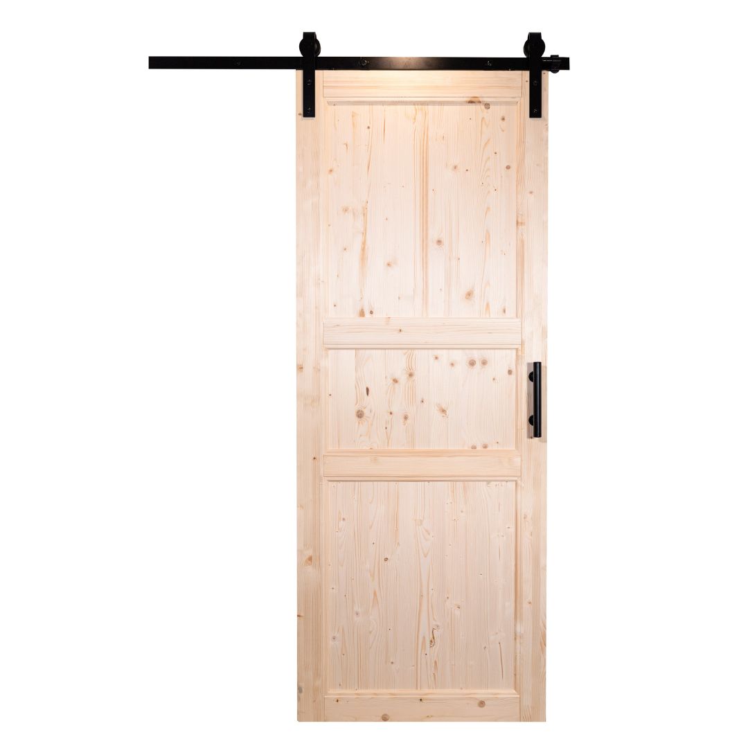 PORTA IN LEGNO DI ABETE GREZZO SCORREVOLE ESTERNO MURO - 210 x 70 - REVERSIBILE