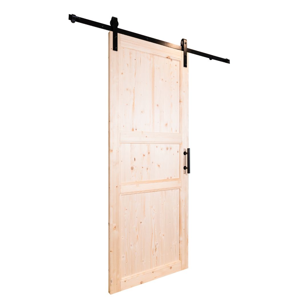 PORTA IN LEGNO DI ABETE GREZZO SCORREVOLE ESTERNO MURO - 210 x 70 - REVERSIBILE