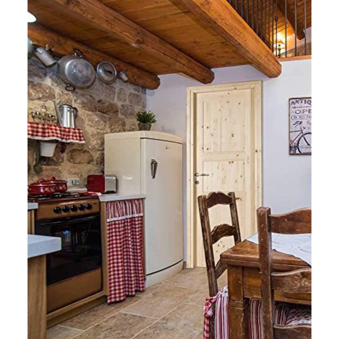 PORTA IN LEGNO DI ABETE GREZZO BATTENTE - 210 x 60 - REVERSIBILE 