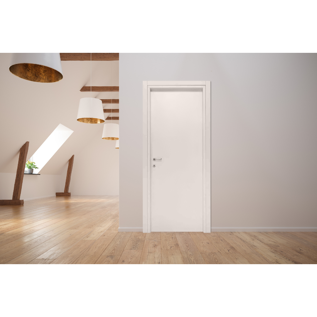 PORTA BATTENTE BIANCO LISCIO - 210 x 90 - REVERSIBILE