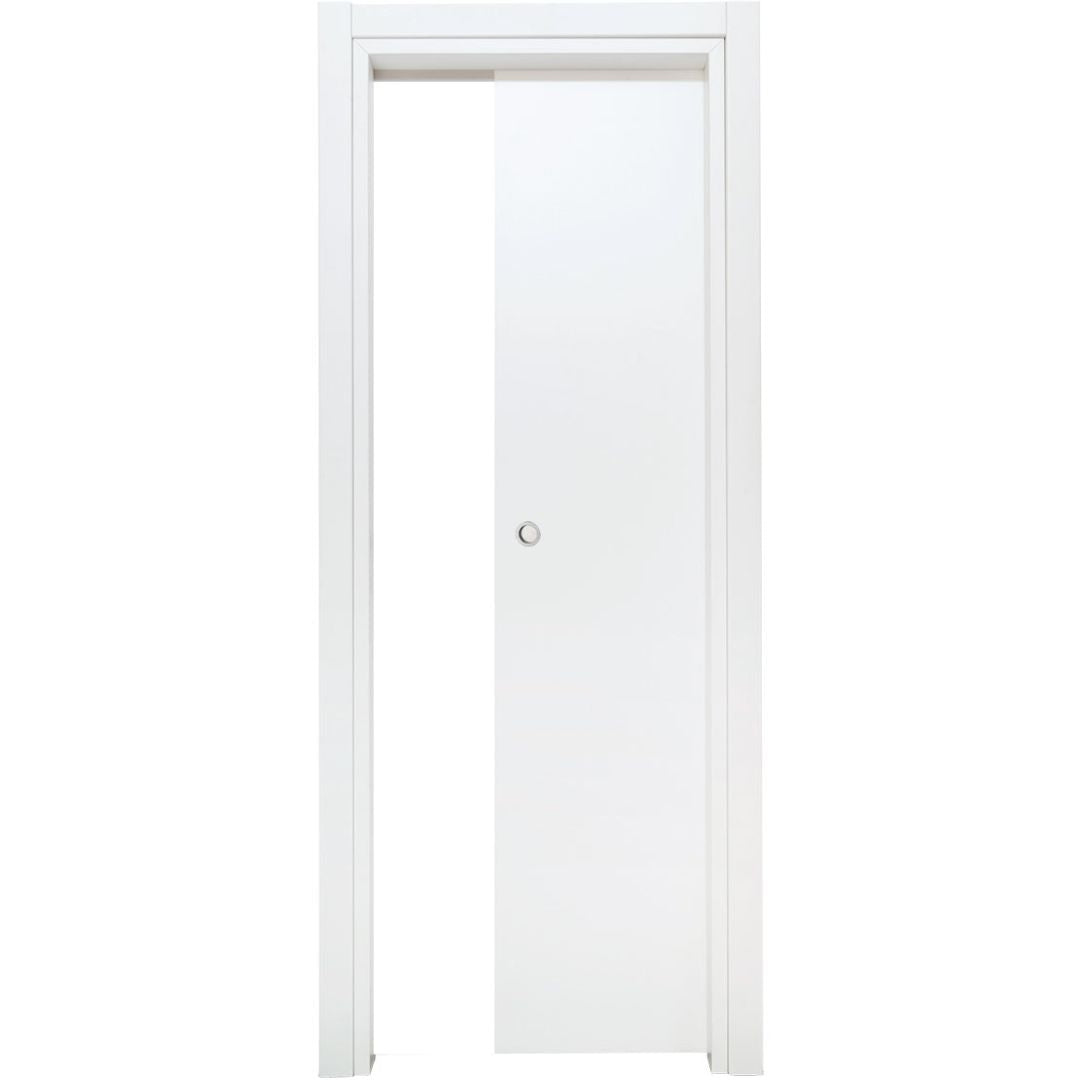 PORTA BIANCO LISCIO SCORREVOLE INTERNO MURO - 210 x 80 - REVERSIBILE