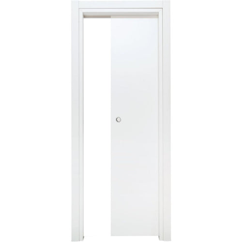 PORTA BIANCO LISCIO SCORREVOLE INTERNO MURO - 210 x 80 - REVERSIBILE