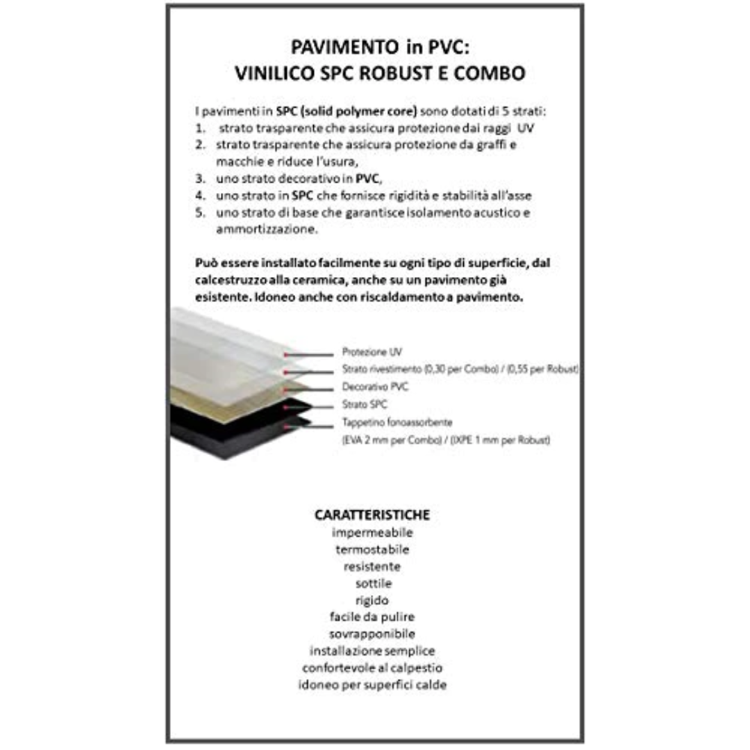 PAVIMENTO VINILICO SPC ROBUST ROVERE GRIGIO MONTANA - CONF. DA 2,208 MQ
