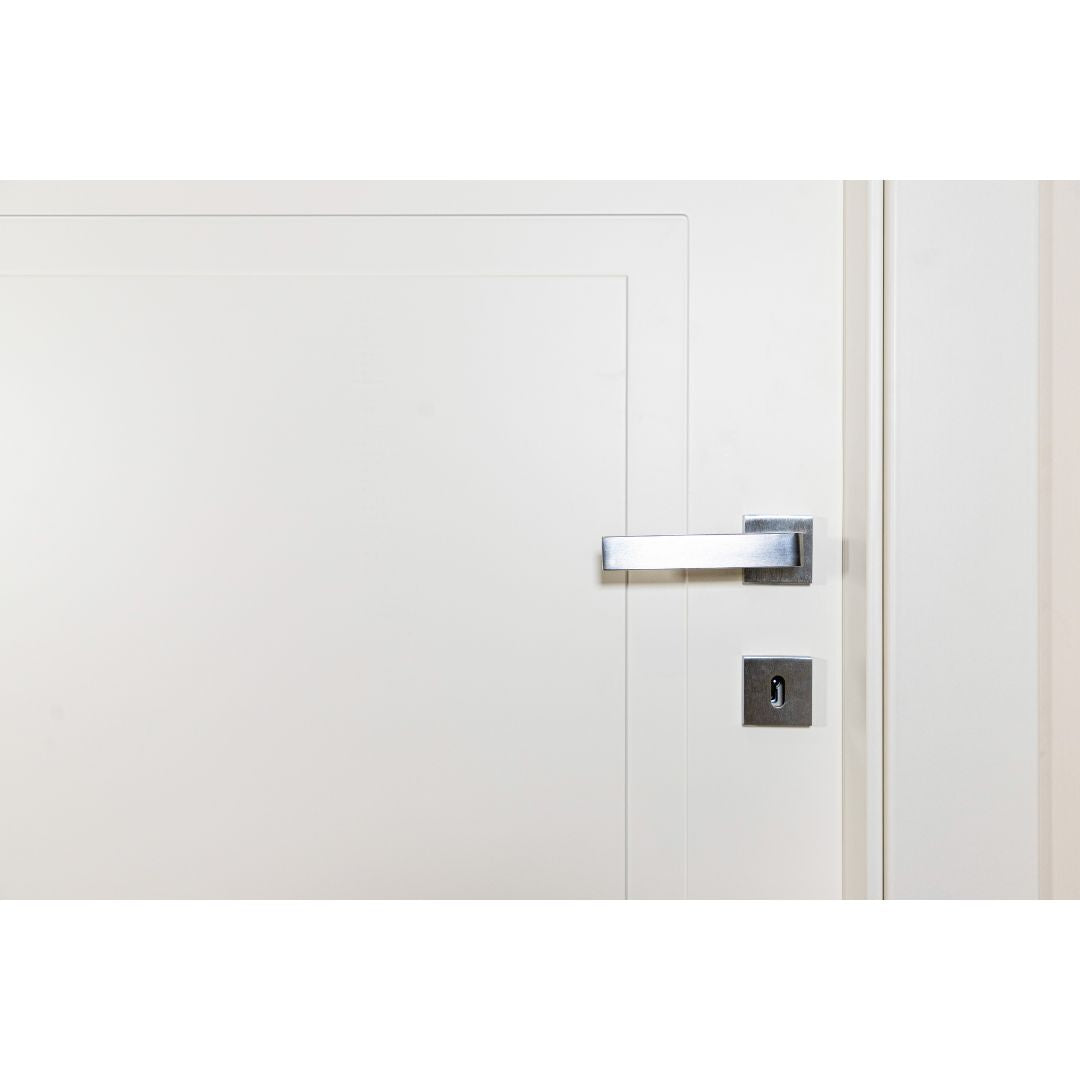 PORTA BATTENTE LACCATA BIANCA 3 RIQUADRI - 210 X 80 - REVERSIBILE