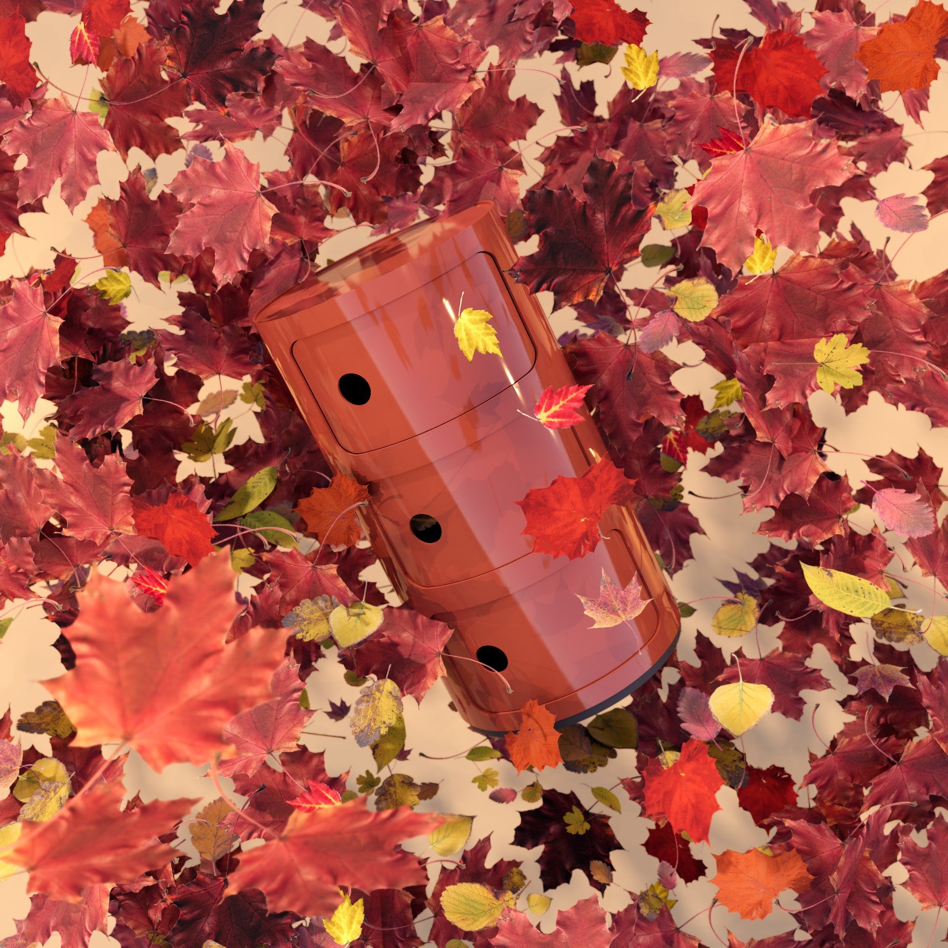 COMPONIBILE 2 ELEMENTI ARANCIO LUCIDO