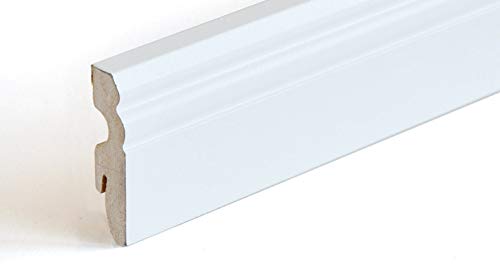 BATTISCOPA MDF DUCALE 70X15X2400 BIANCO - 5 BARRE - 12 ML