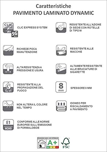 PAVIMENTO LAMINATO DYNAMIC NOCE PALAZZO - CONF. DA 2,131 MQ