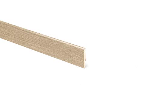 BATTISCOPA INCLINATO MDF ROVERE CHIARO TREND - 5 BARRE - 12 ML