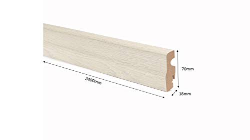 BATTISCOPA SAGOMATO MDF ROVERE GRIGIO - 5 BARRE - 12 ML