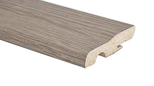 BATTISCOPA SAGOMATO MDF ROVERE SCURO - 5 BARRE - 12 ML