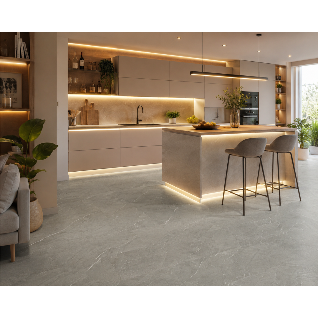 PAVIMENTO VINILICO SPC ROBUST STONE PIETRA GRIGIO CARDIFF - CONF. DA 2,506 MQ