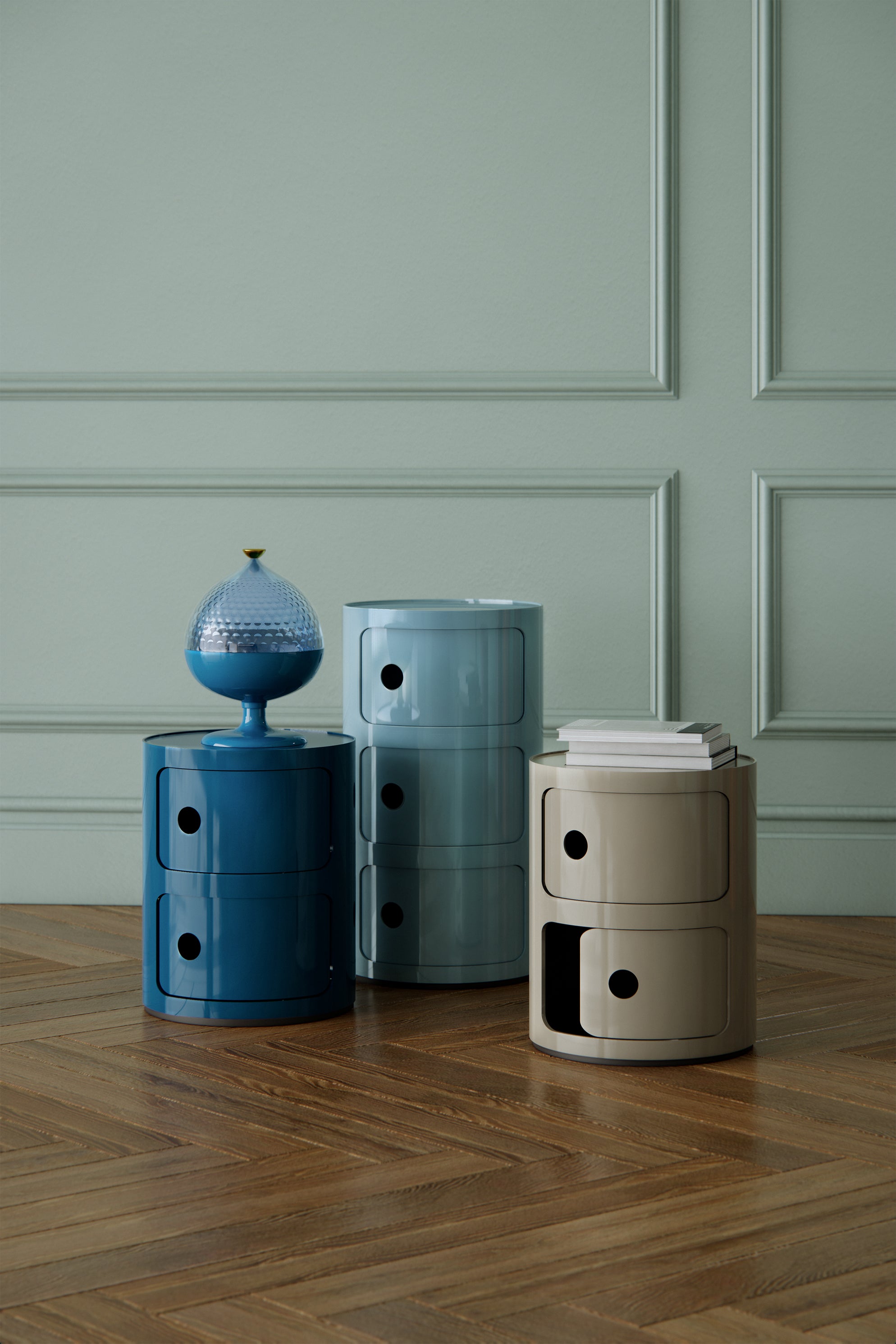 COMPONIBILE 2 ELEMENTI AZZURRO LUCIDO