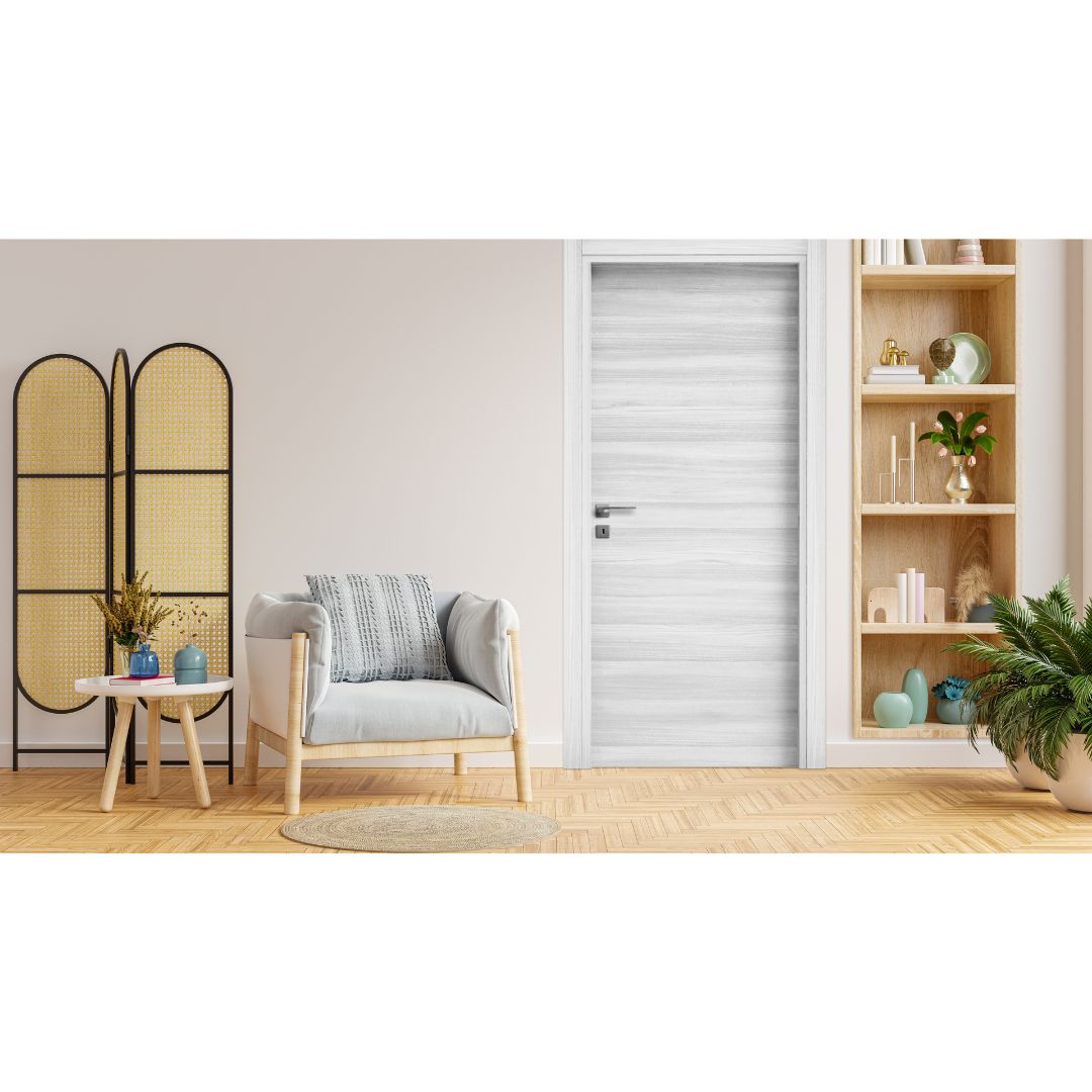 PORTA BATTENTE OLMO BIANCO - 210 x 80 - REVERSIBILE