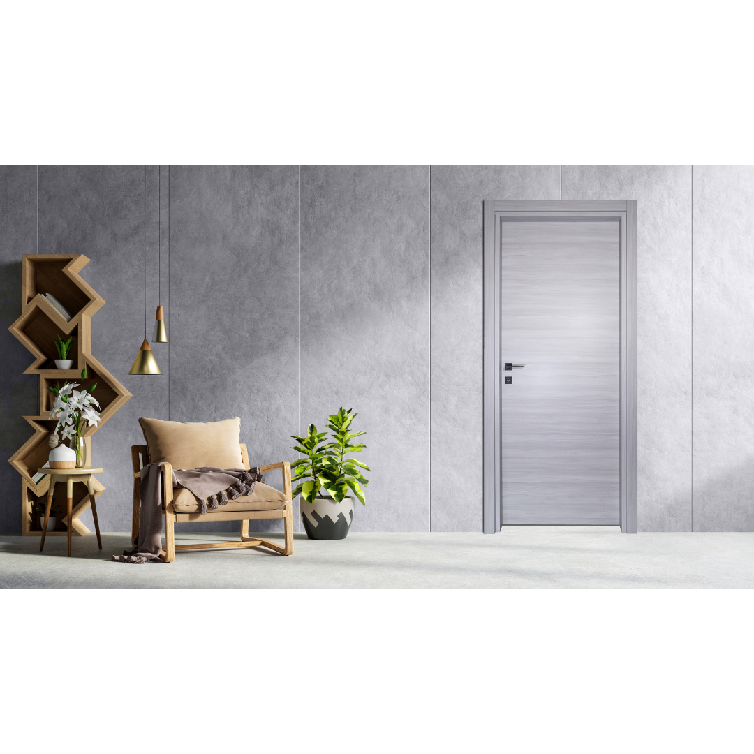 PORTA BATTENTE OLMO GRIGIO - 210 x 80 - REVERSIBILE