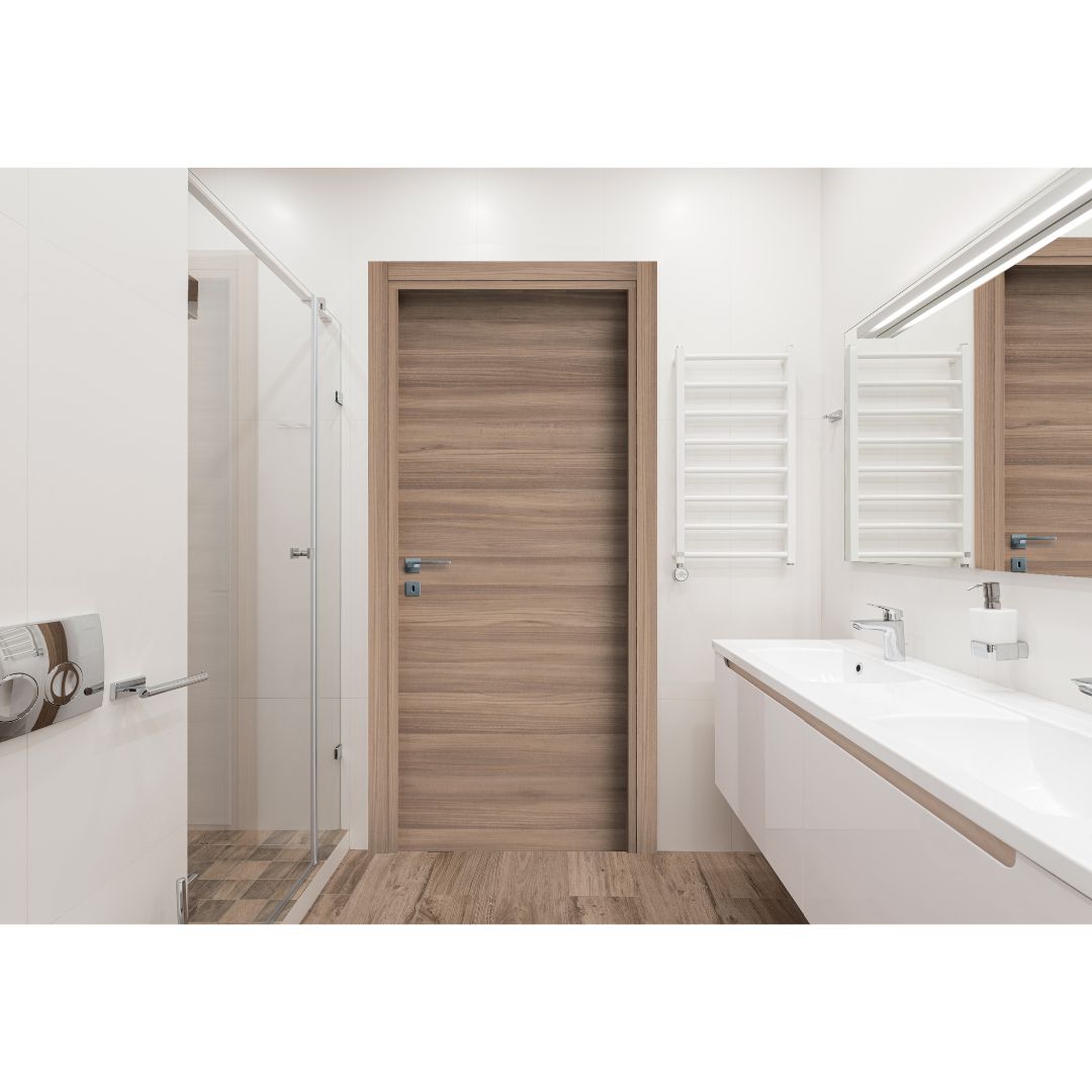 PORTA BATTENTE OLMO NOCCIOLA - 210 x 80 - REVERSIBILE