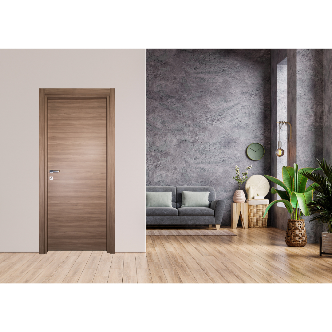 PORTA BATTENTE OLMO NOCCIOLA - 210 x 80 - REVERSIBILE