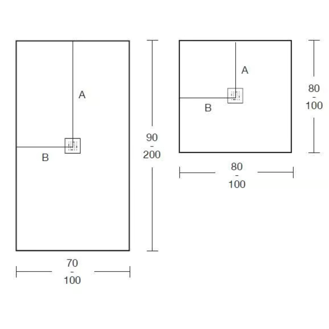 FIORA ESSENTIAL PIATTO DOCCIA BIANCO TOTAL 90 X 70