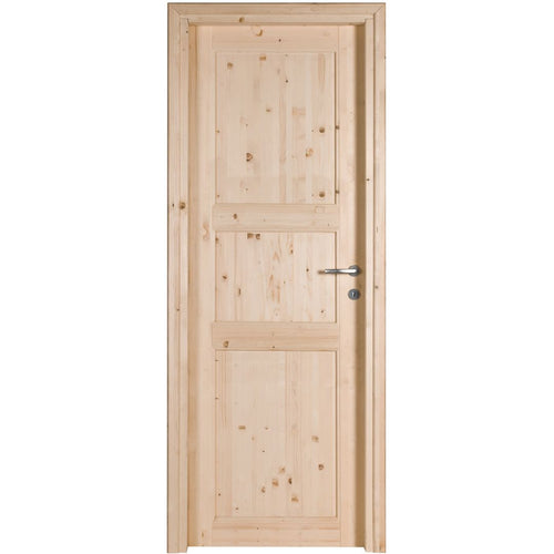 PORTA IN LEGNO DI ABETE GREZZO BATTENTE - 200 x 70 - REVERSIBILE 