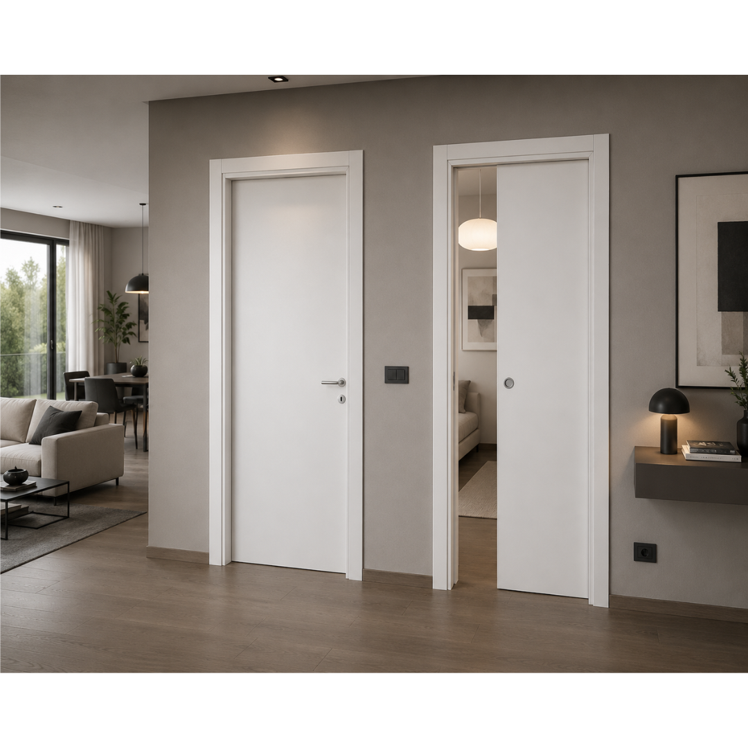 PORTA BATTENTE BIANCO LISCIO - 210 x 70 - REVERSIBILE