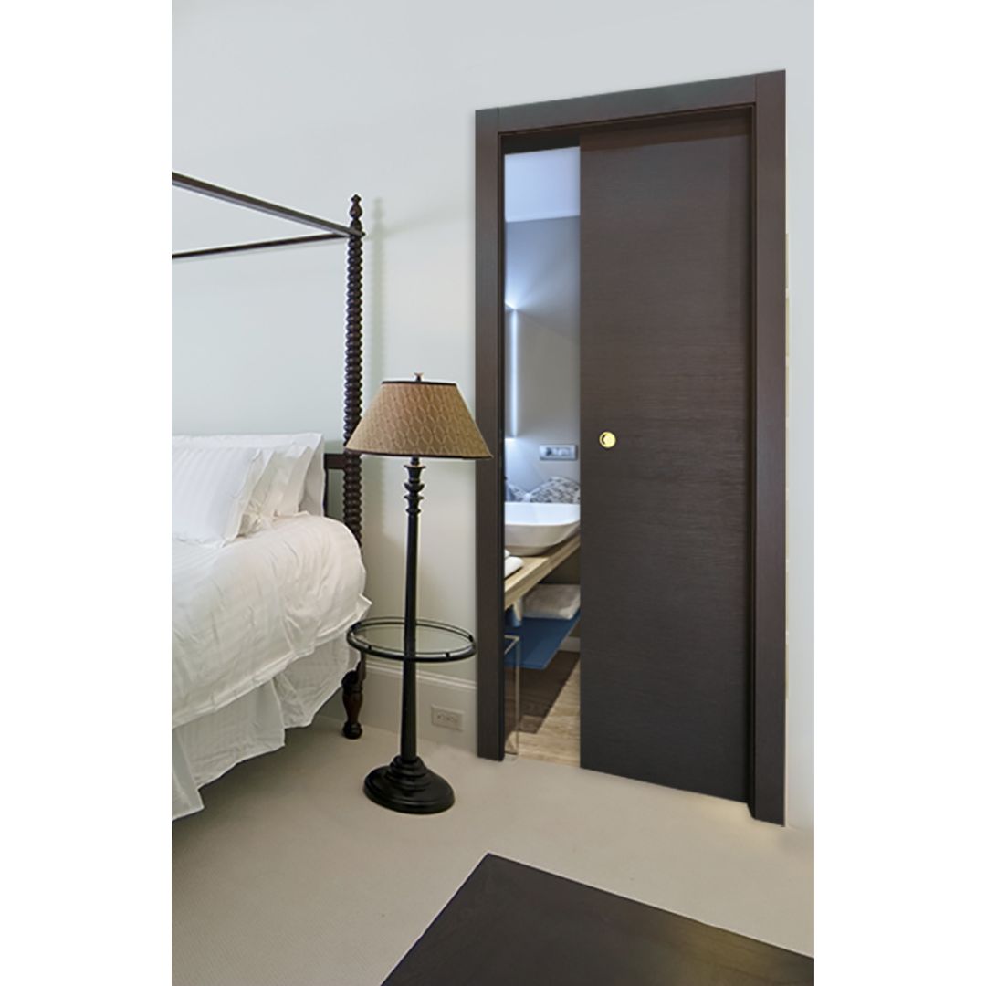 PORTA MATRIX ROVERE ANTRACITE SCORREVOLE INTERNO MURO - 210 x 70 - REVERSIBILE