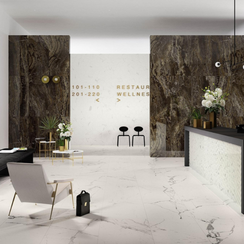 PAVIMENTO E RIVESTIMENTO MARAZZI CERAMICA ALLMARBLE STATUARIO LUX 60 X 60 - CONF DA 1,08 MQ